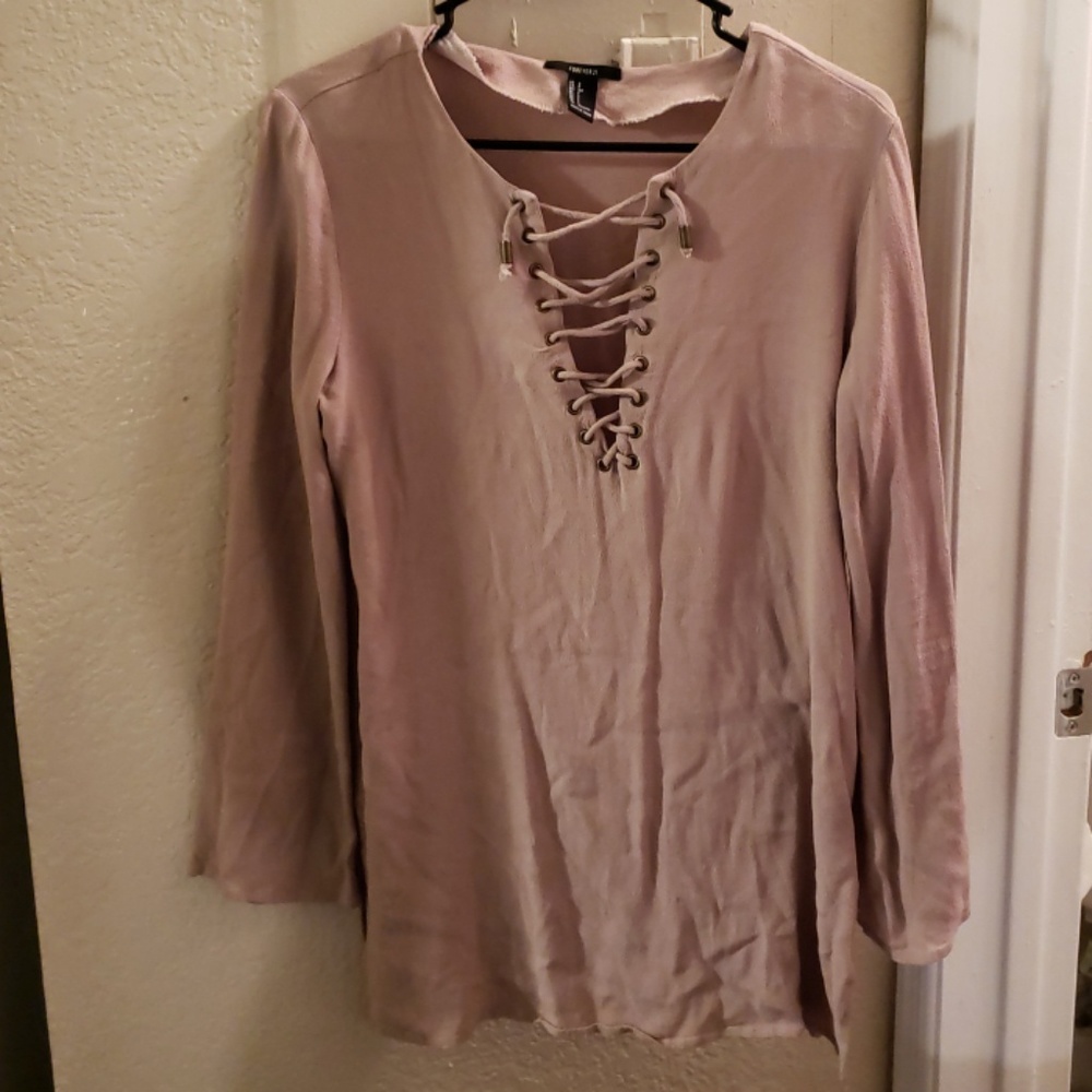 Forever 21 lace up blouse